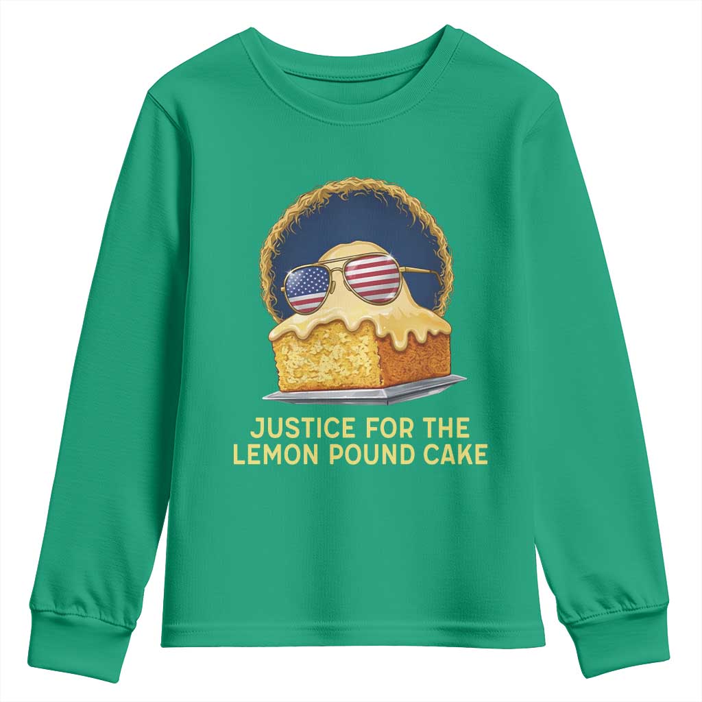 Justice for the Lemon Pound Cake Youth Sweatshirt Viral Meme Dessert Parody Retro Hip Hop Vibe