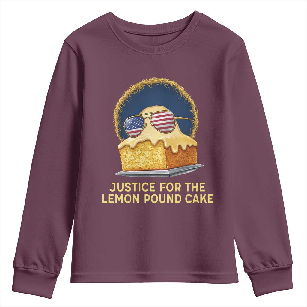 Justice for the Lemon Pound Cake Youth Sweatshirt Viral Meme Dessert Parody Retro Hip Hop Vibe