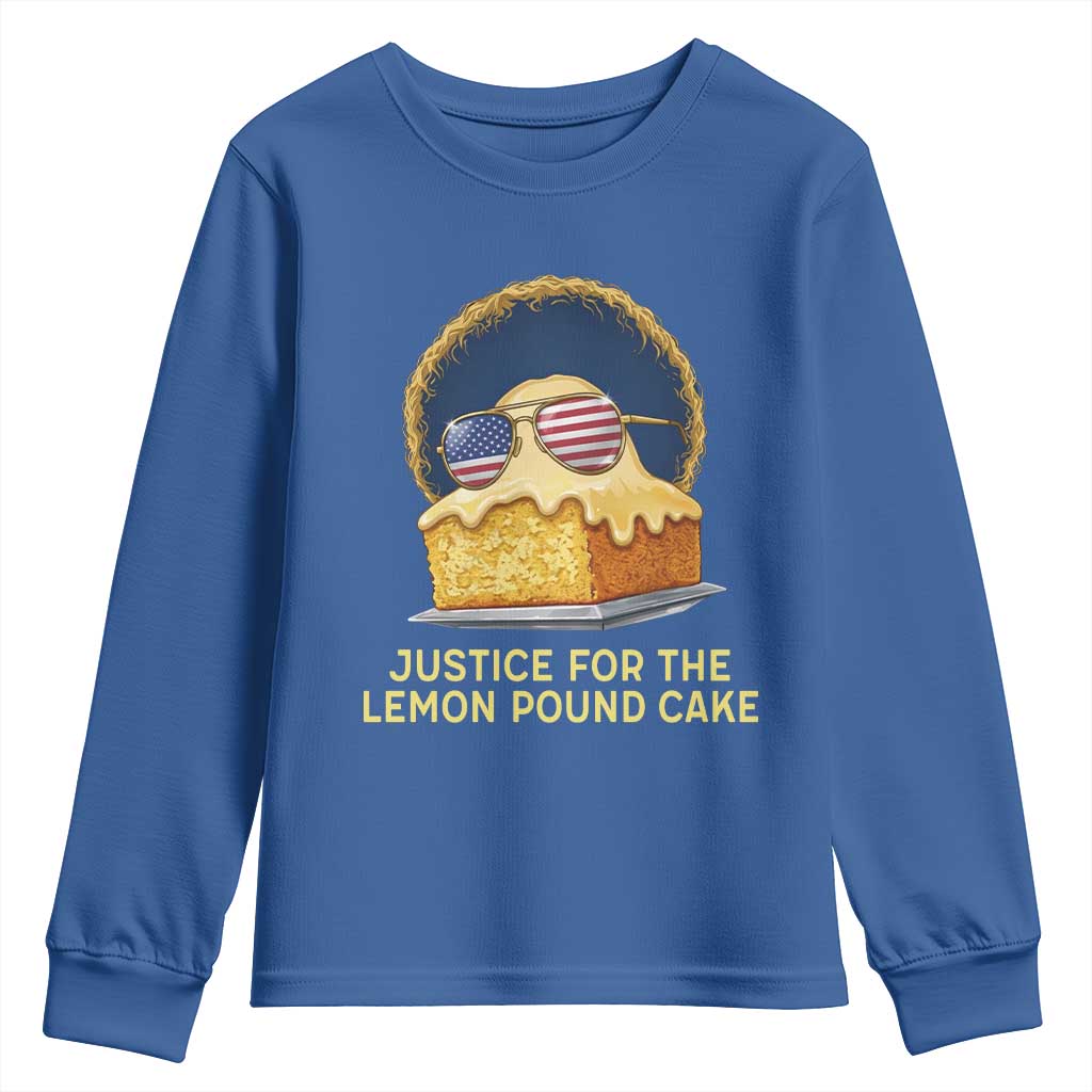 Justice for the Lemon Pound Cake Youth Sweatshirt Viral Meme Dessert Parody Retro Hip Hop Vibe