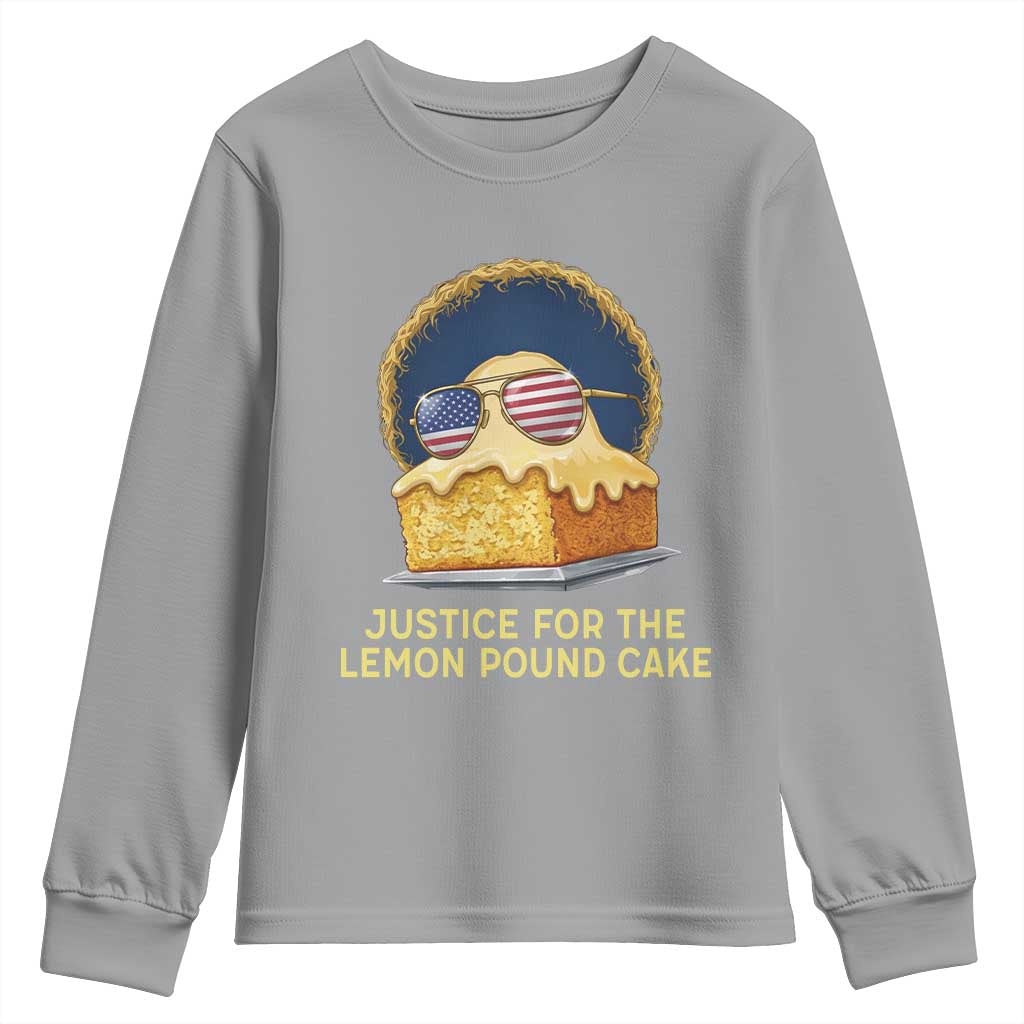 Justice for the Lemon Pound Cake Youth Sweatshirt Viral Meme Dessert Parody Retro Hip Hop Vibe