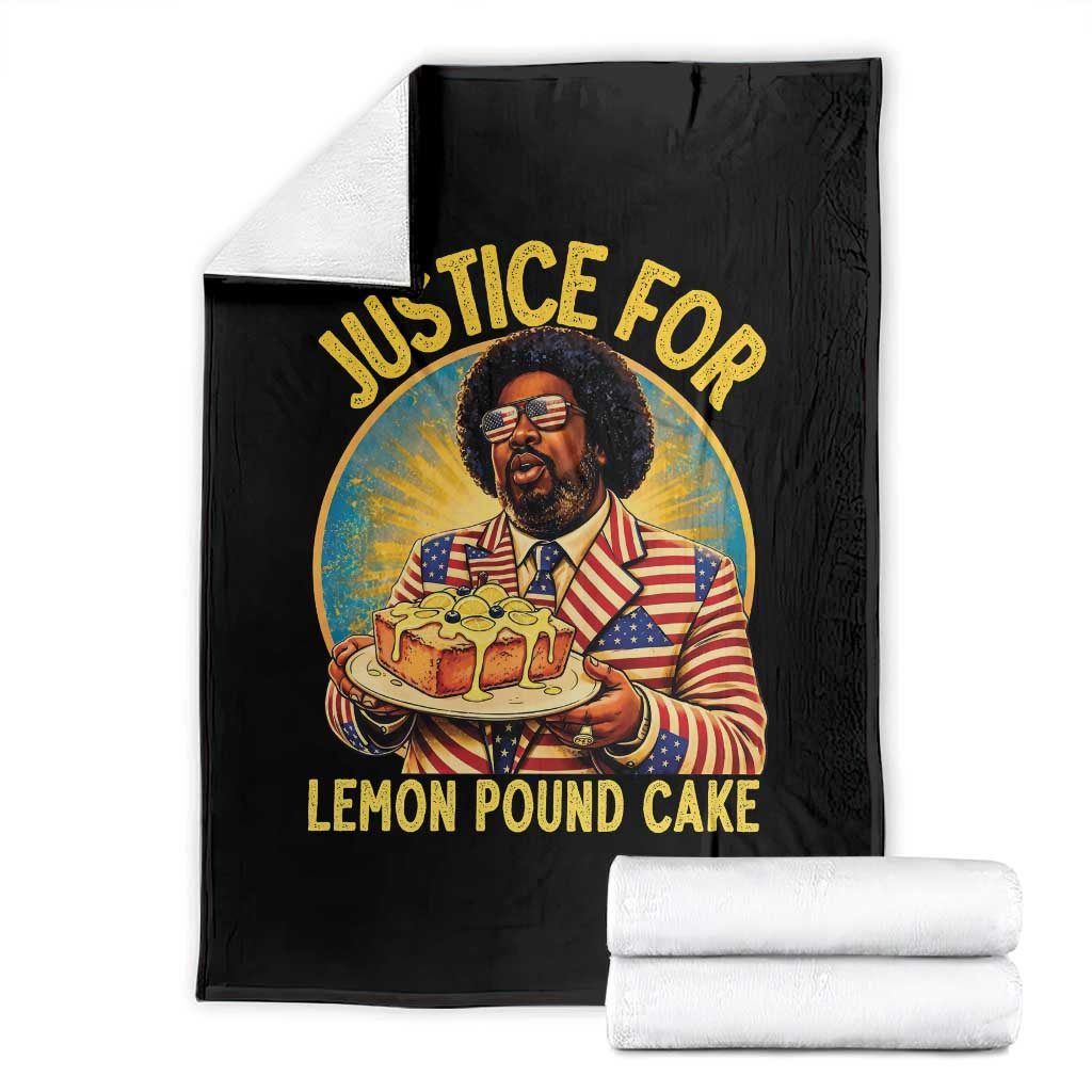 Justice for Lemon Pound Cake Patriotic Meme Throw Blanket Funny Viral Hip Hop Parody for Music Rap Fans
