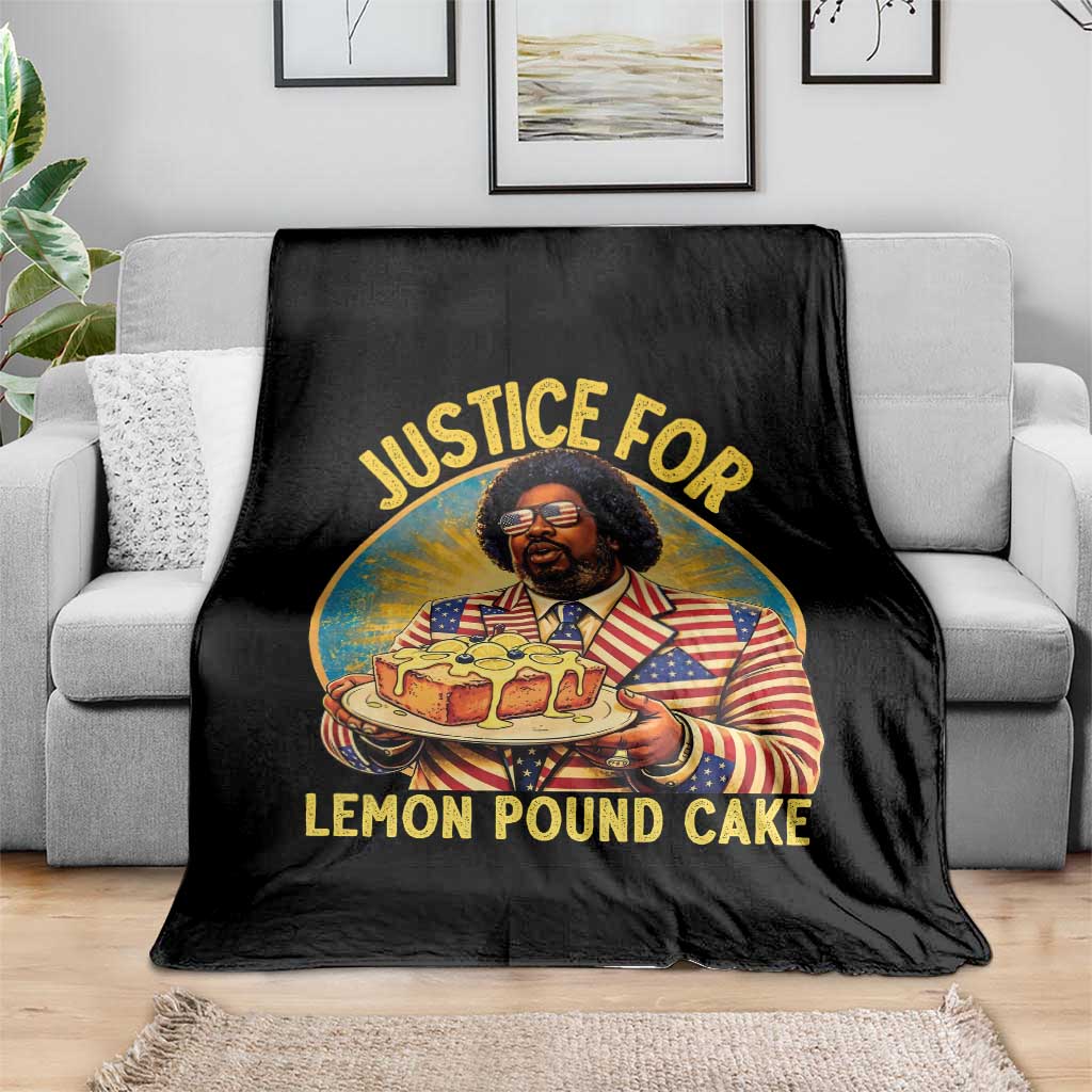 Justice for Lemon Pound Cake Patriotic Meme Throw Blanket Funny Viral Hip Hop Parody for Music Rap Fans
