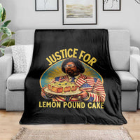 Justice for Lemon Pound Cake Patriotic Meme Throw Blanket Funny Viral Hip Hop Parody for Music Rap Fans