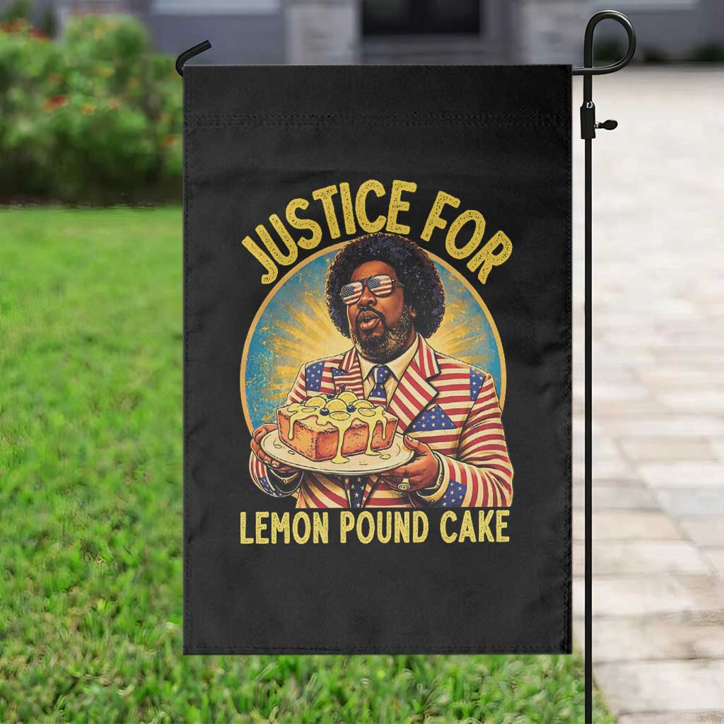 Justice for Lemon Pound Cake Patriotic Meme Garden Flag Funny Viral Hip Hop Parody for Music Rap Fans