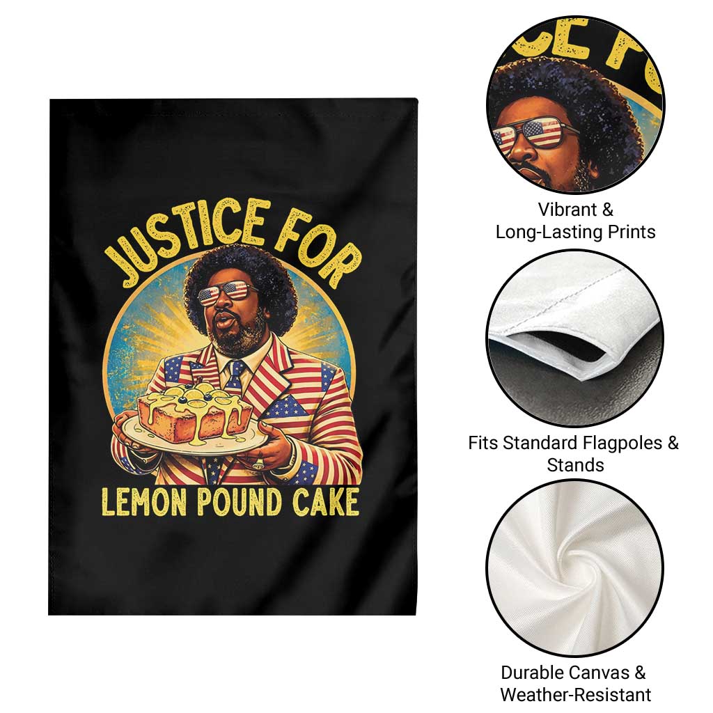 Justice for Lemon Pound Cake Patriotic Meme Garden Flag Funny Viral Hip Hop Parody for Music Rap Fans