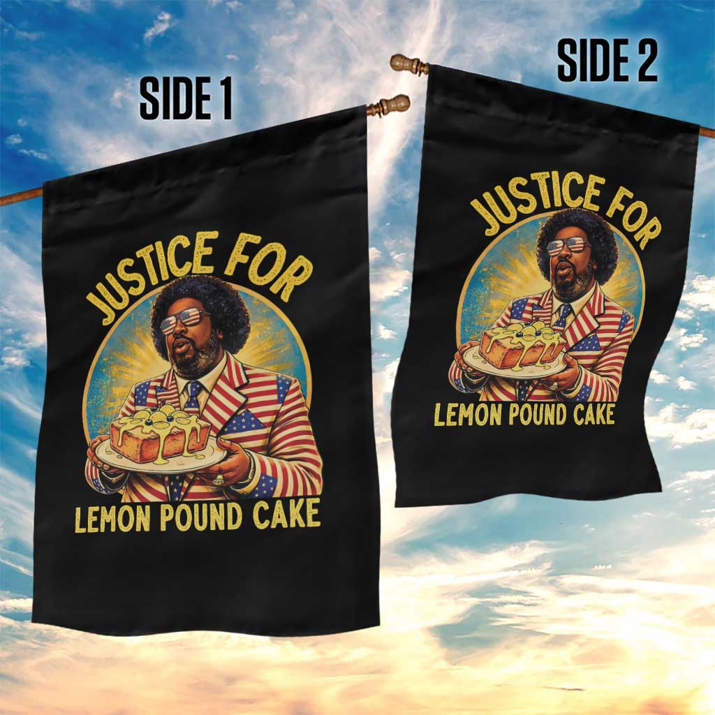 Justice for Lemon Pound Cake Patriotic Meme Garden Flag Funny Viral Hip Hop Parody for Music Rap Fans