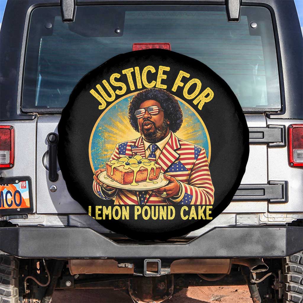 Justice for Lemon Pound Cake Patriotic Meme Spare Tire Cover Funny Viral Hip Hop Parody for Music Rap Fans