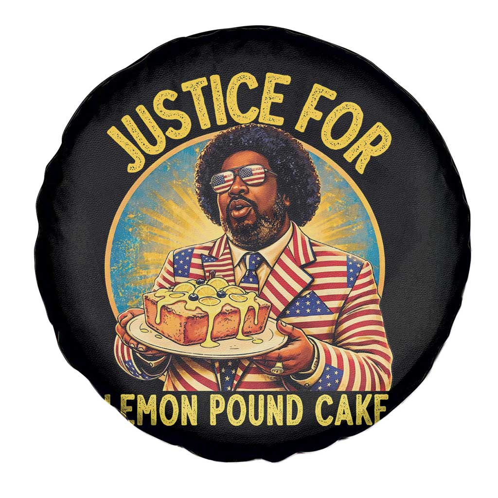 Justice for Lemon Pound Cake Patriotic Meme Spare Tire Cover Funny Viral Hip Hop Parody for Music Rap Fans