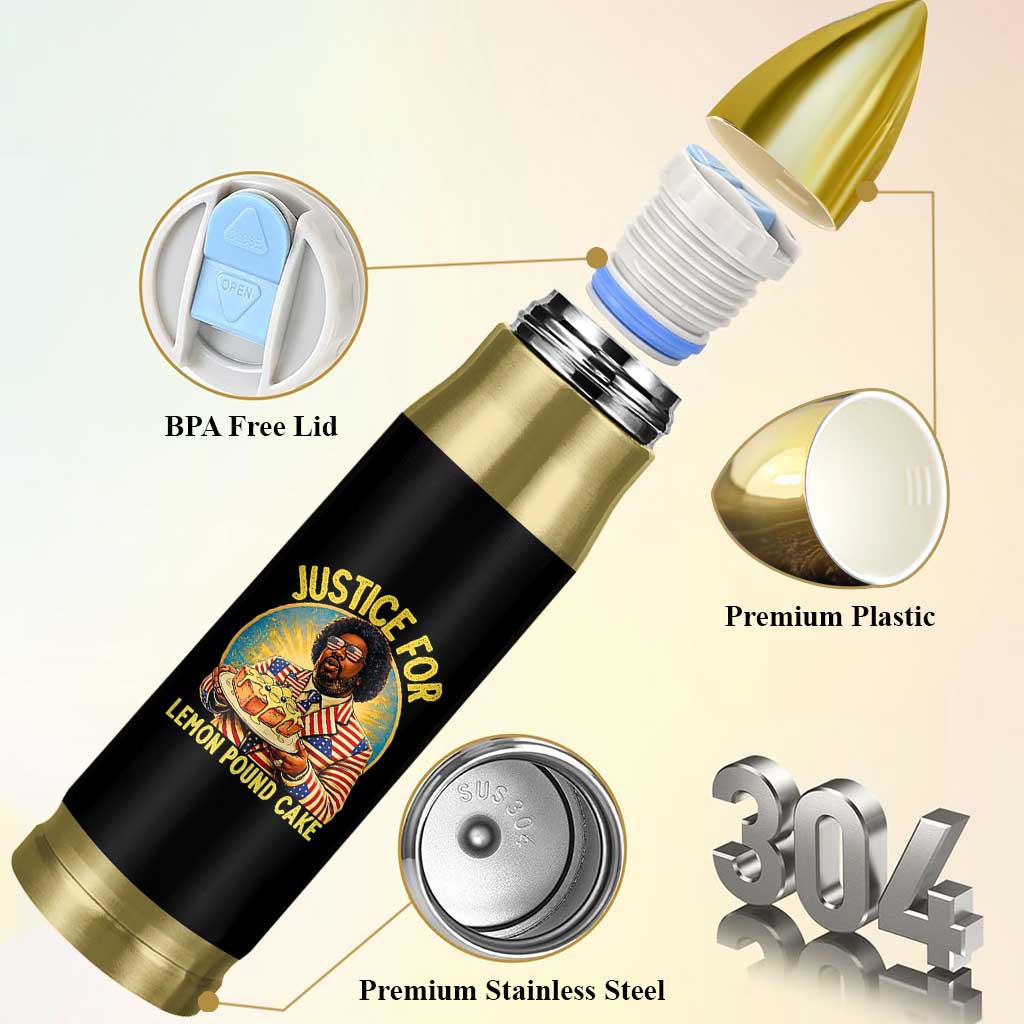 Justice for Lemon Pound Cake Patriotic Meme Bullet Tumbler Funny Viral Hip Hop Parody for Music Rap Fans