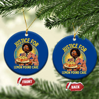 Justice for Lemon Pound Cake Patriotic Meme Ceramic Ornament Funny Viral Hip Hop Parody for Music Rap Fans
