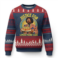 Justice for Lemon Pound Cake Patriotic Meme Ugly Christmas Sweater Funny Viral Hip Hop Parody for Music Rap Fans