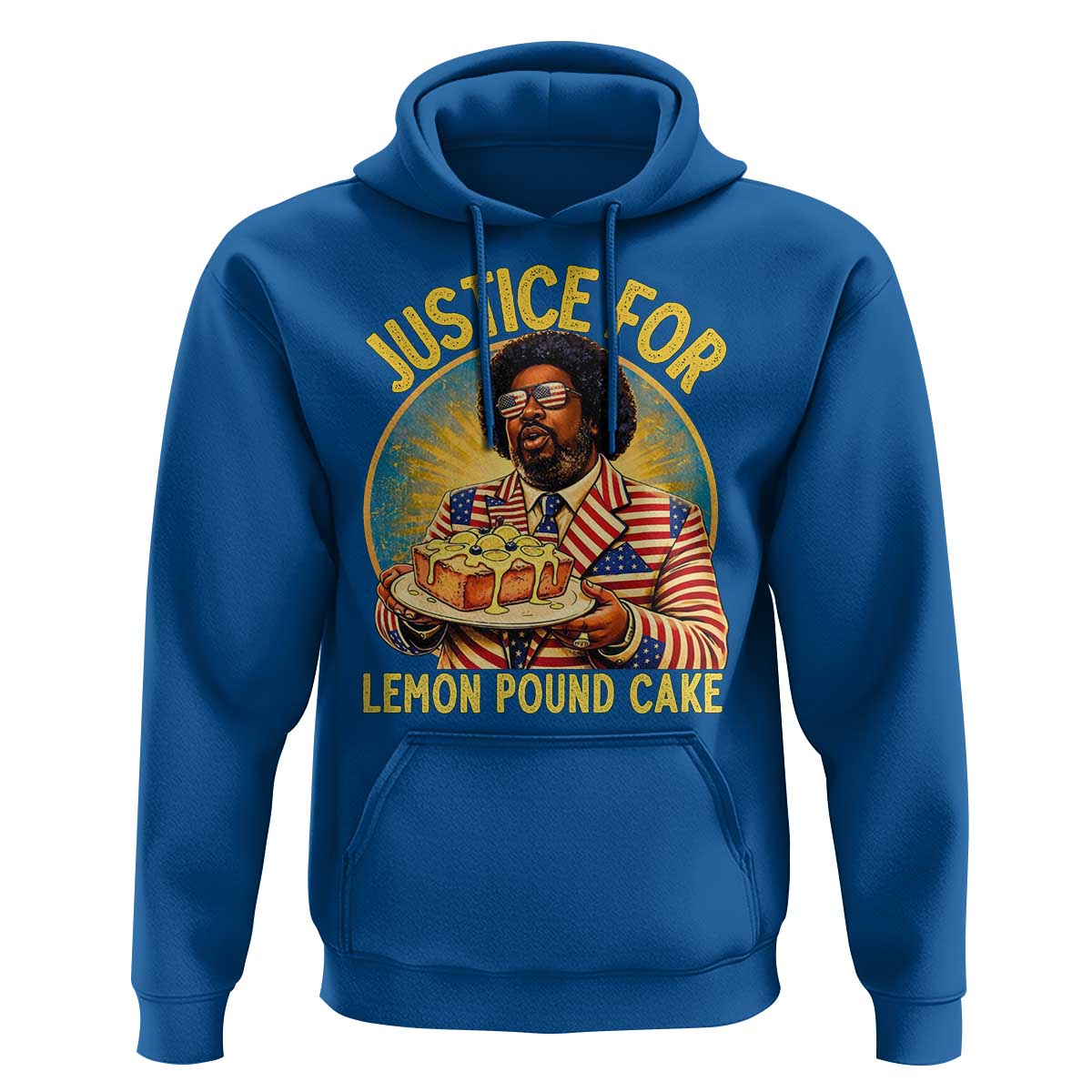 Justice for Lemon Pound Cake Patriotic Meme Hoodie Funny Viral Hip Hop Parody for Music Rap Fans