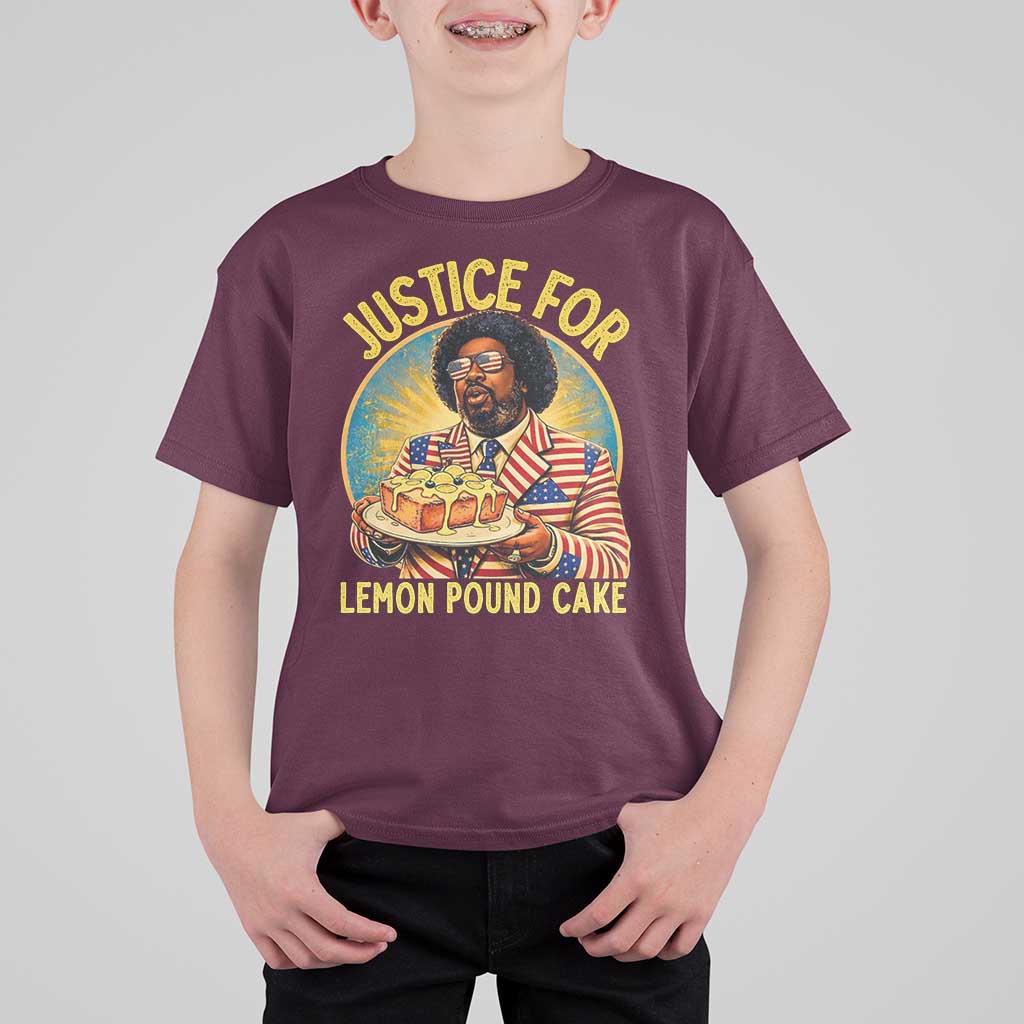 Justice for Lemon Pound Cake Patriotic Meme T Shirt For Kid Funny Viral Hip Hop Parody for Music Rap Fans
