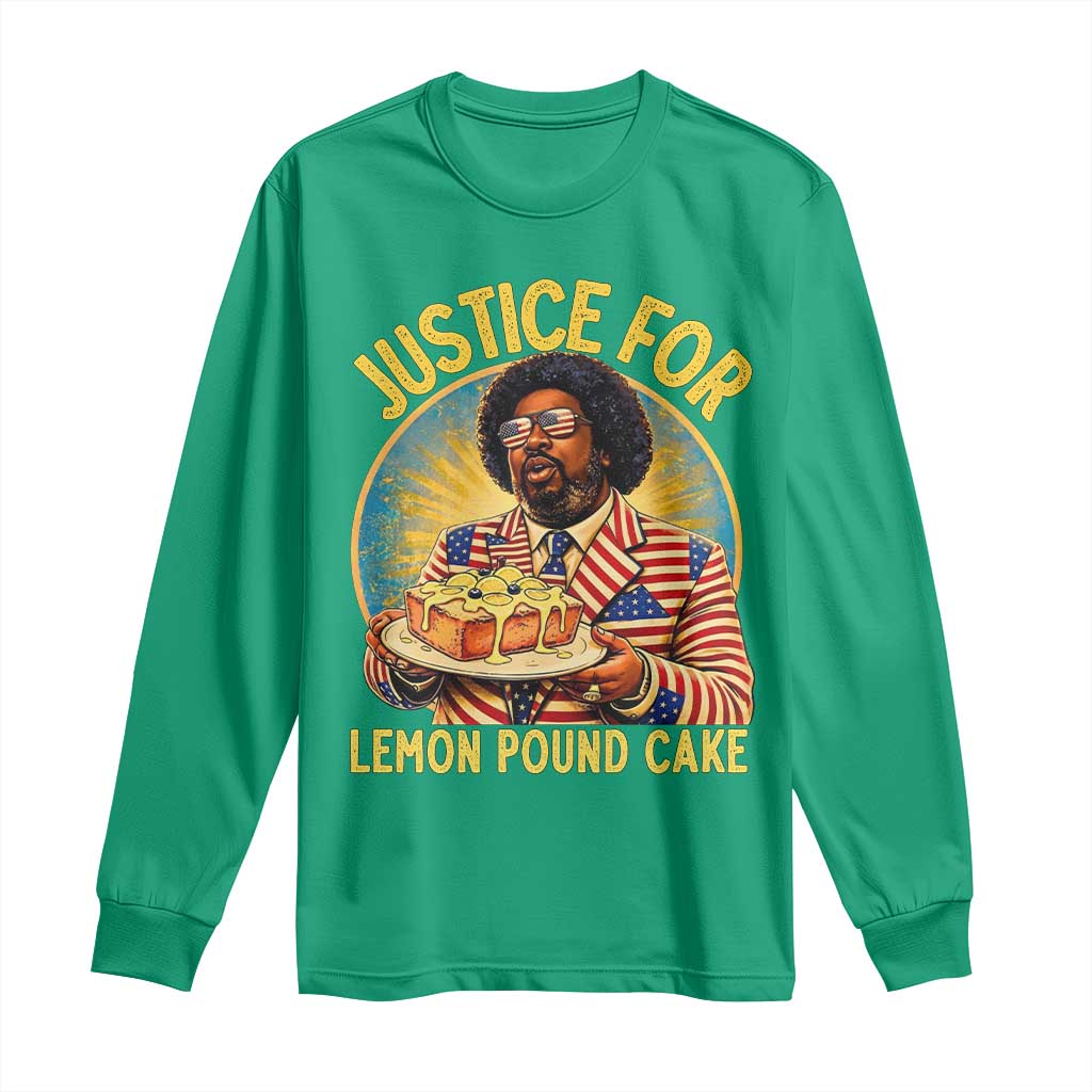 Justice for Lemon Pound Cake Patriotic Meme Long Sleeve Shirt Funny Viral Hip Hop Parody for Music Rap Fans