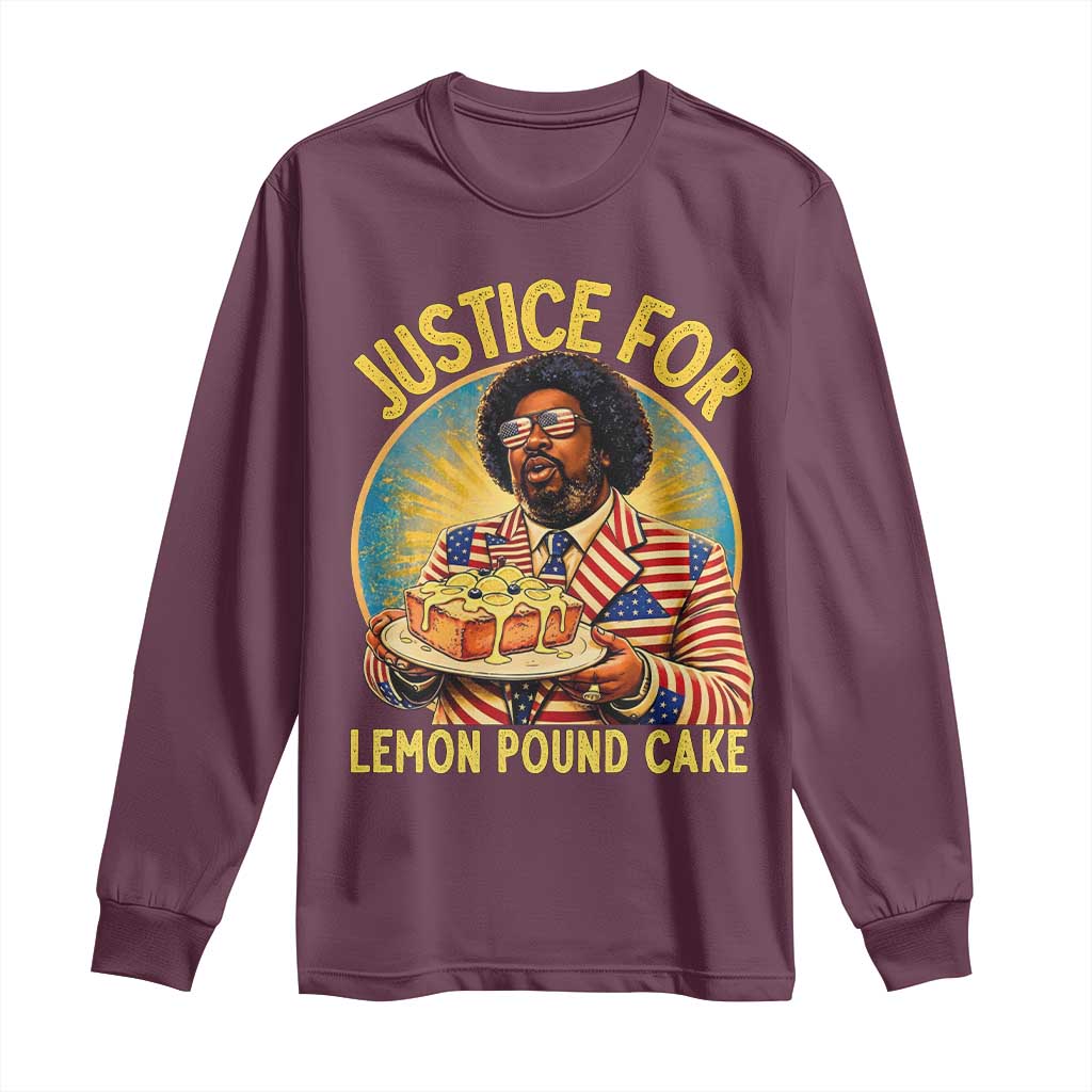 Justice for Lemon Pound Cake Patriotic Meme Long Sleeve Shirt Funny Viral Hip Hop Parody for Music Rap Fans