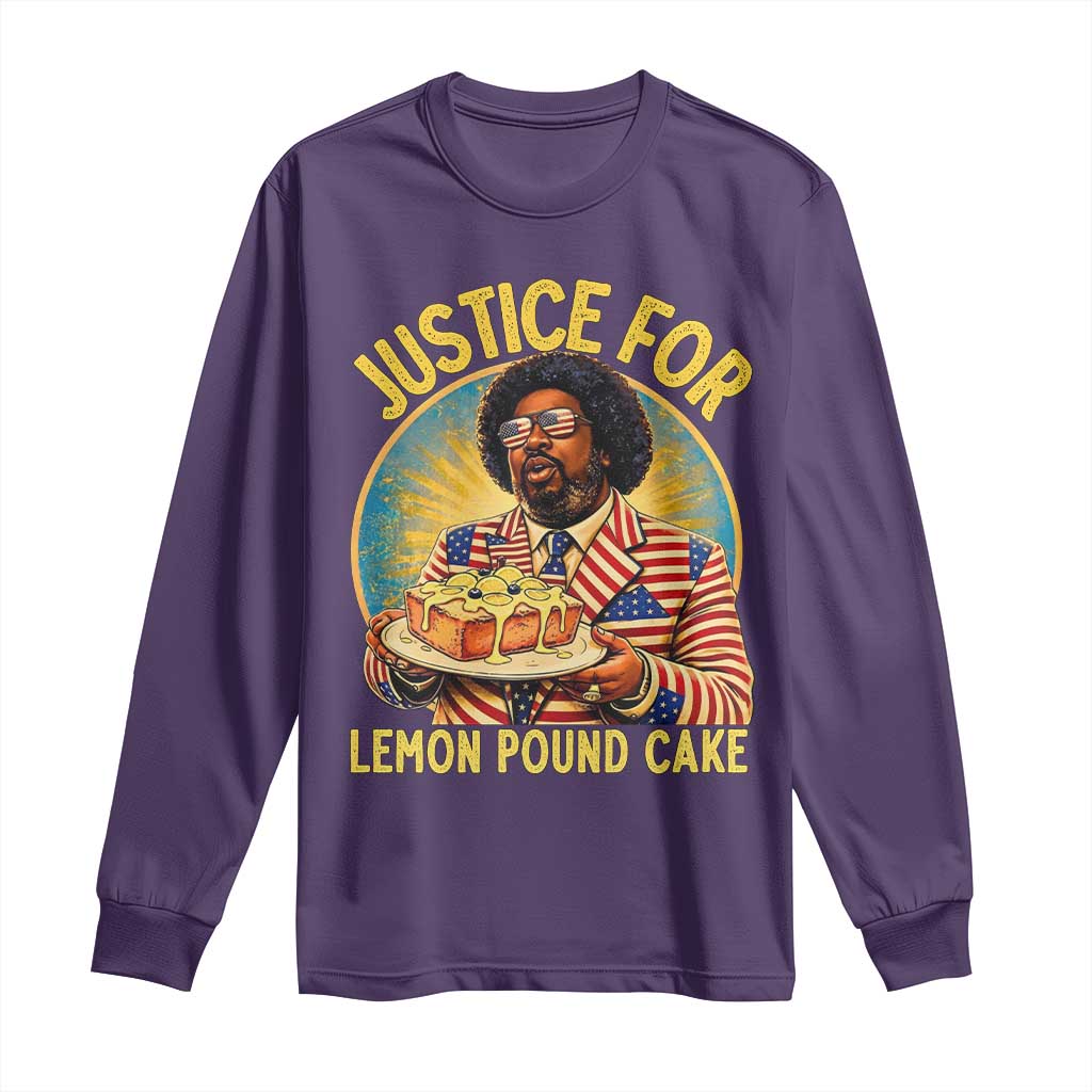 Justice for Lemon Pound Cake Patriotic Meme Long Sleeve Shirt Funny Viral Hip Hop Parody for Music Rap Fans