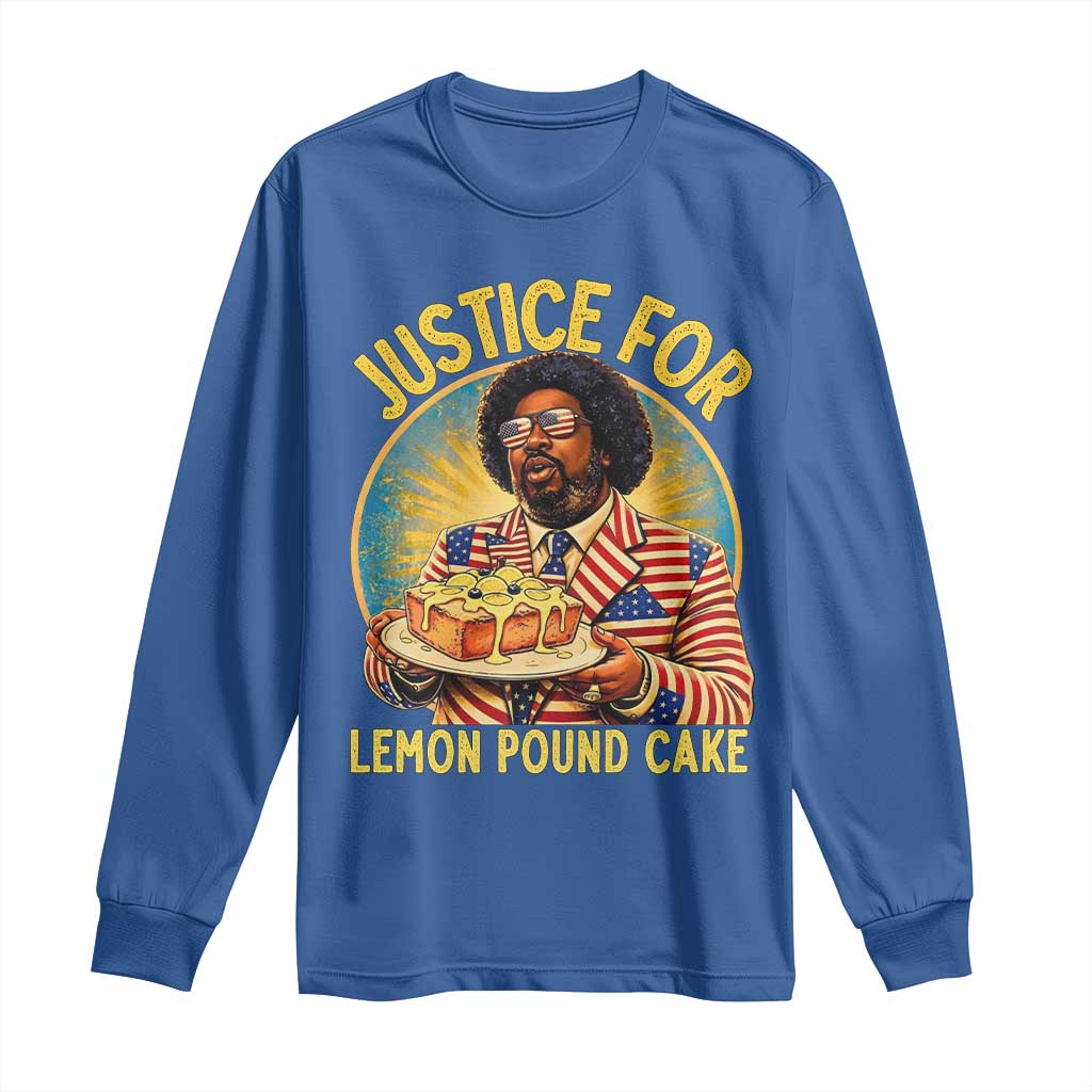 Justice for Lemon Pound Cake Patriotic Meme Long Sleeve Shirt Funny Viral Hip Hop Parody for Music Rap Fans