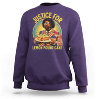 Justice for Lemon Pound Cake Patriotic Meme Sweatshirt Funny Viral Hip Hop Parody for Music Rap Fans
