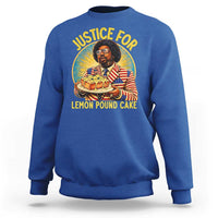 Justice for Lemon Pound Cake Patriotic Meme Sweatshirt Funny Viral Hip Hop Parody for Music Rap Fans