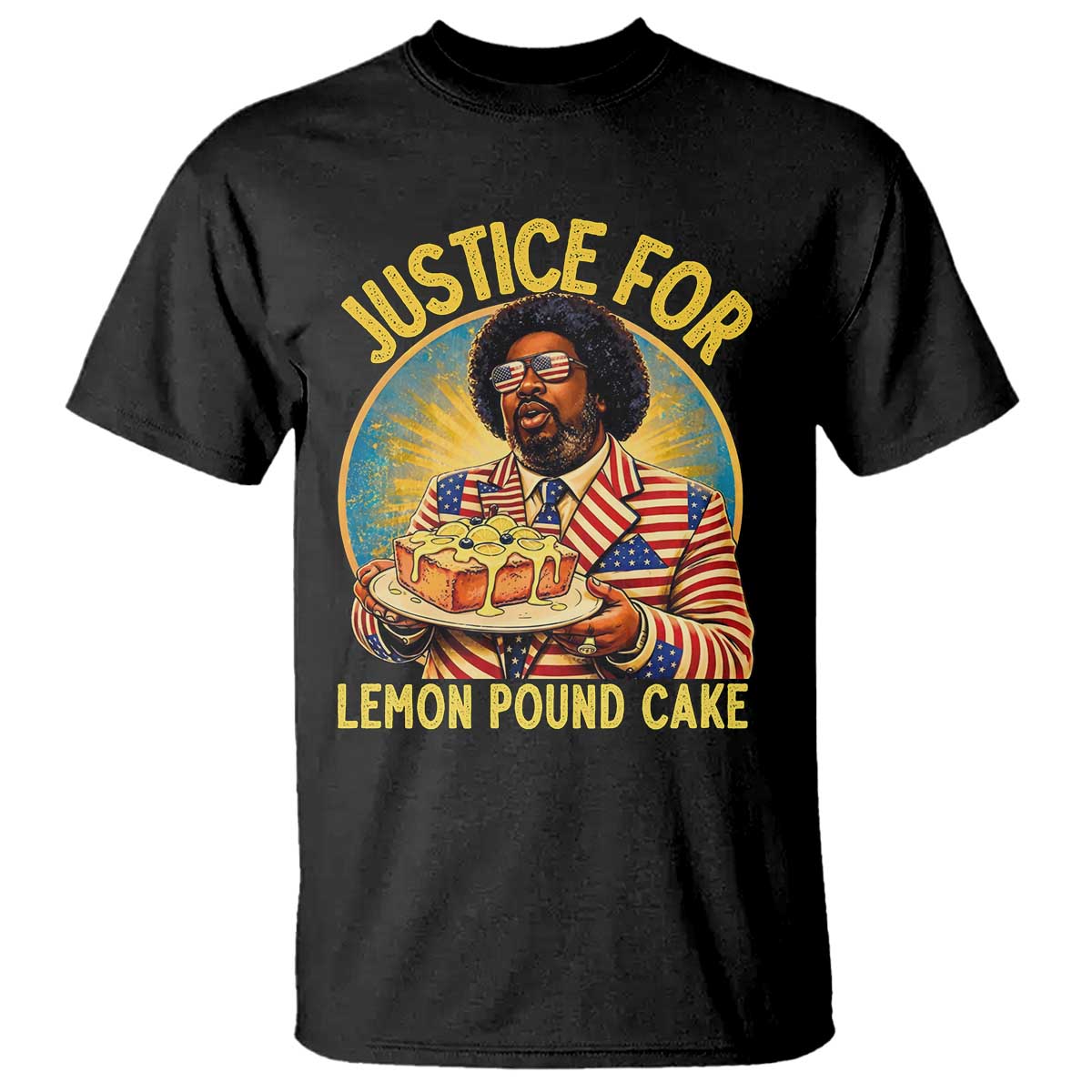 Justice for Lemon Pound Cake Patriotic Meme T Shirt Funny Viral Hip Hop Parody for Music Rap Fans