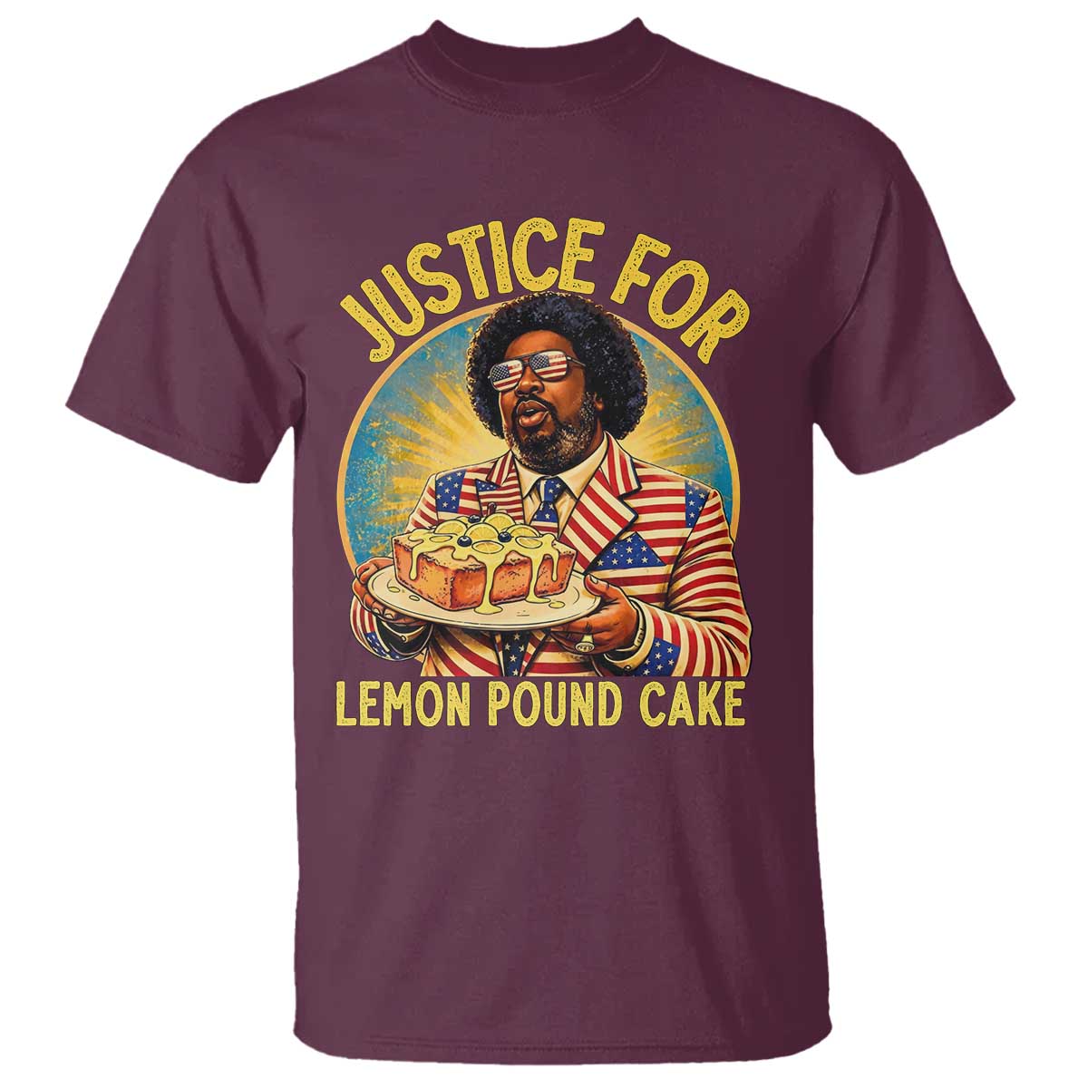 Justice for Lemon Pound Cake Patriotic Meme T Shirt Funny Viral Hip Hop Parody for Music Rap Fans
