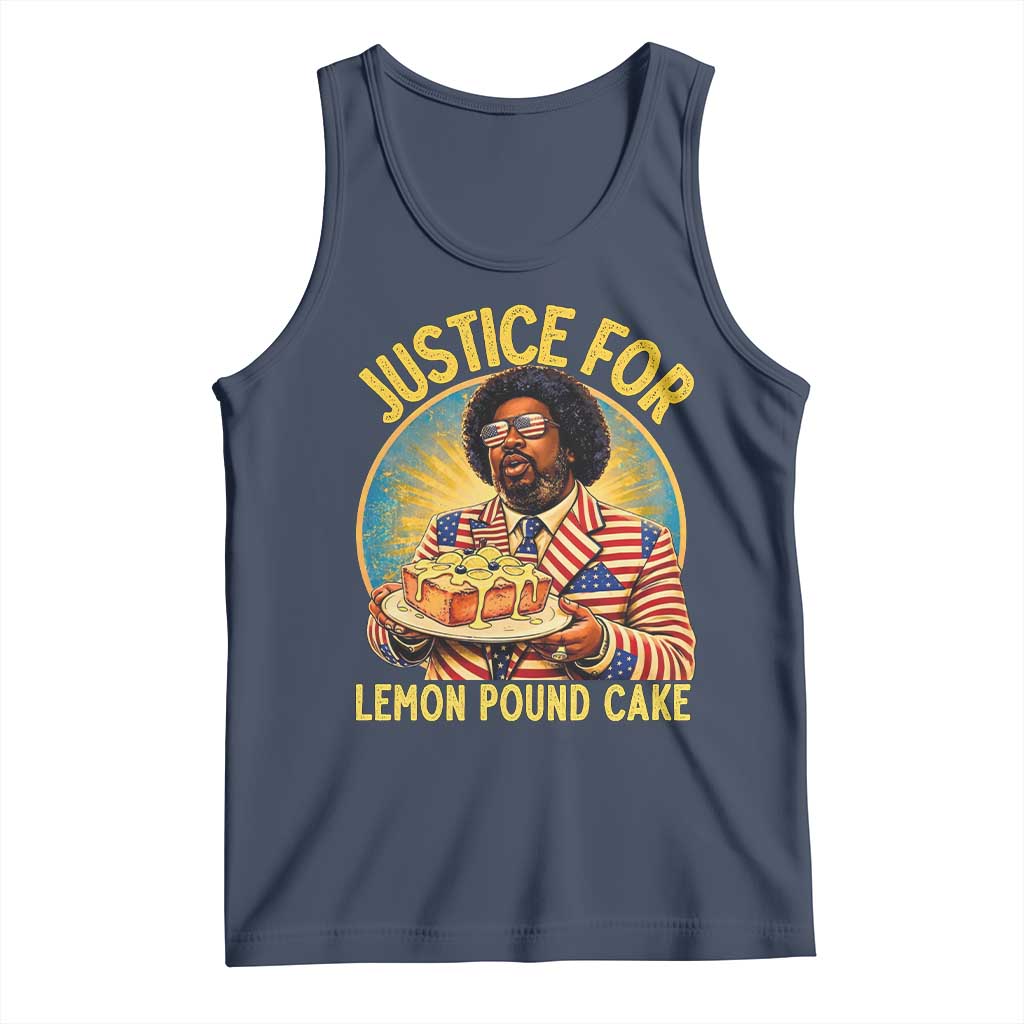 Justice for Lemon Pound Cake Patriotic Meme Tank Top Funny Viral Hip Hop Parody for Music Rap Fans