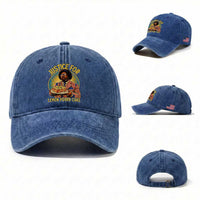 Justice for Lemon Pound Cake Patriotic Meme Washed Cotton Baseball Cap Funny Viral Hip Hop Parody for Music Rap Fans