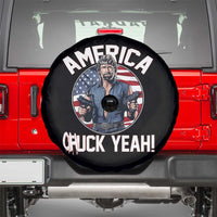 America Chuck Yeah Legendary Action Hero Spare Tire Cover Patriotic USA Flag Tribute 4th of July Freedom Humor