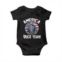 America Chuck Yeah Legendary Action Hero Baby Onesie Patriotic USA Flag Tribute 4th of July Freedom Humor