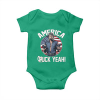 America Chuck Yeah Legendary Action Hero Baby Onesie Patriotic USA Flag Tribute 4th of July Freedom Humor