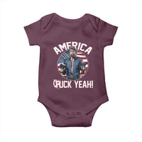 America Chuck Yeah Legendary Action Hero Baby Onesie Patriotic USA Flag Tribute 4th of July Freedom Humor