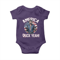 America Chuck Yeah Legendary Action Hero Baby Onesie Patriotic USA Flag Tribute 4th of July Freedom Humor