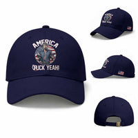 America Chuck Yeah Legendary Action Hero Baseball Cap Patriotic USA Flag Tribute 4th of July Freedom Humor
