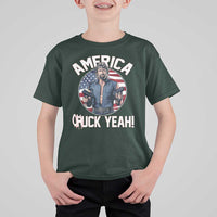 America Chuck Yeah Legendary Action Hero T Shirt For Kid Patriotic USA Flag Tribute 4th of July Freedom Humor