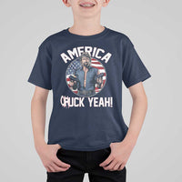 America Chuck Yeah Legendary Action Hero T Shirt For Kid Patriotic USA Flag Tribute 4th of July Freedom Humor