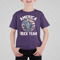 America Chuck Yeah Legendary Action Hero T Shirt For Kid Patriotic USA Flag Tribute 4th of July Freedom Humor