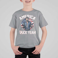 America Chuck Yeah Legendary Action Hero T Shirt For Kid Patriotic USA Flag Tribute 4th of July Freedom Humor