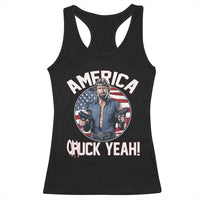 America Chuck Yeah Legendary Action Hero Racerback Tank Top Patriotic USA Flag Tribute 4th of July Freedom Humor