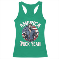 America Chuck Yeah Legendary Action Hero Racerback Tank Top Patriotic USA Flag Tribute 4th of July Freedom Humor