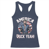 America Chuck Yeah Legendary Action Hero Racerback Tank Top Patriotic USA Flag Tribute 4th of July Freedom Humor