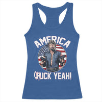 America Chuck Yeah Legendary Action Hero Racerback Tank Top Patriotic USA Flag Tribute 4th of July Freedom Humor