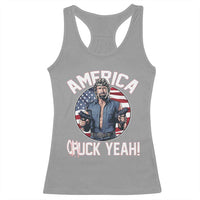 America Chuck Yeah Legendary Action Hero Racerback Tank Top Patriotic USA Flag Tribute 4th of July Freedom Humor