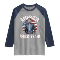 America Chuck Yeah Legendary Action Hero Raglan Shirt Patriotic USA Flag Tribute 4th of July Freedom Humor