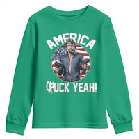 America Chuck Yeah Legendary Action Hero Youth Sweatshirt Patriotic USA Flag Tribute 4th of July Freedom Humor
