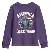 America Chuck Yeah Legendary Action Hero Youth Sweatshirt Patriotic USA Flag Tribute 4th of July Freedom Humor