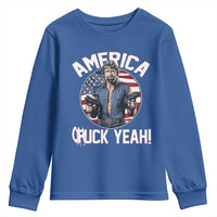 America Chuck Yeah Legendary Action Hero Youth Sweatshirt Patriotic USA Flag Tribute 4th of July Freedom Humor