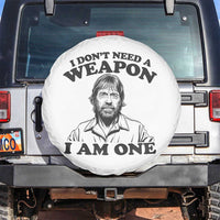 Funny Tough Guy Chuck Meme Spare Tire Cover I Dont Need a Weapon I Am One Retro Action Legend Parody