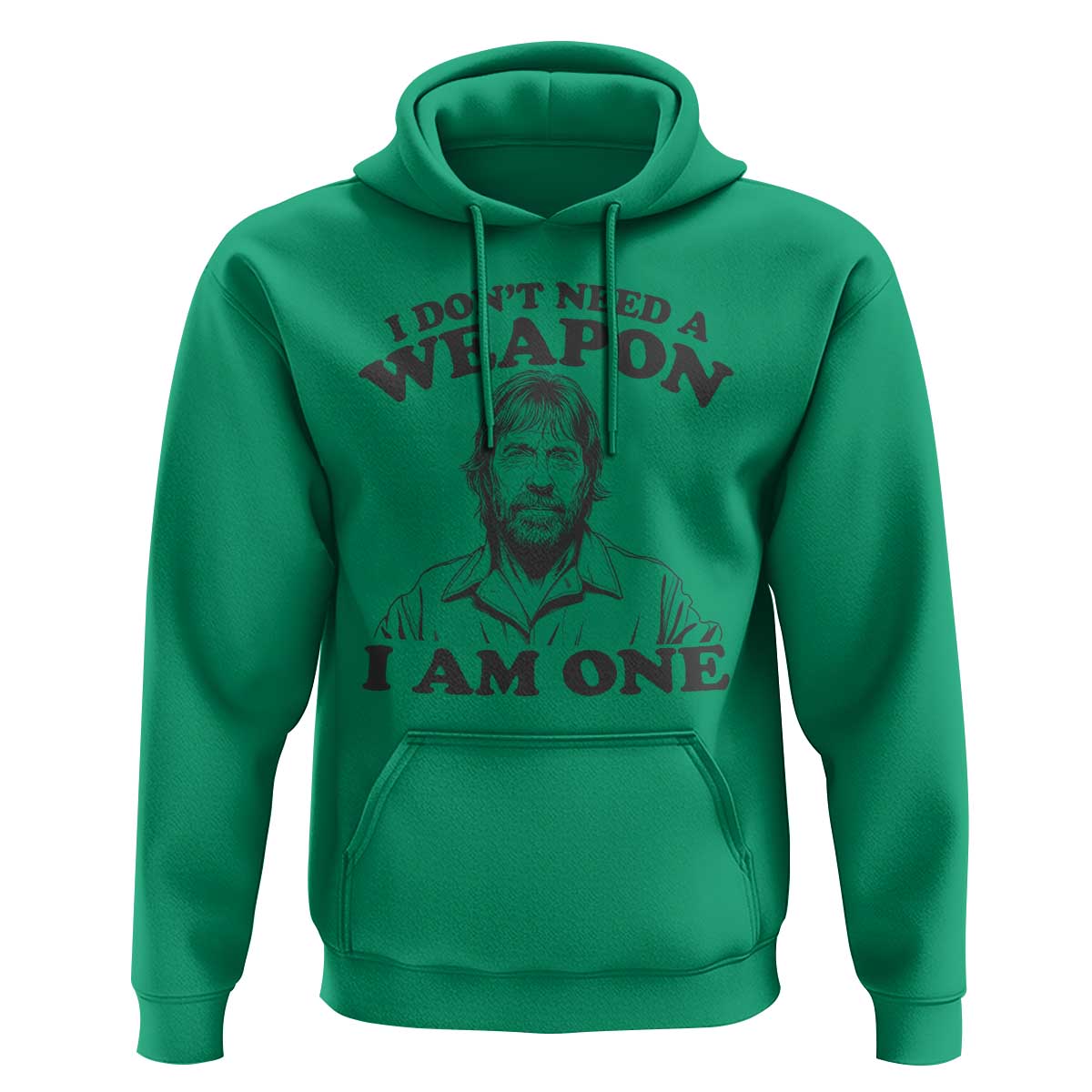 Funny Tough Guy Chuck Meme Hoodie I Dont Need a Weapon I Am One Retro Action Legend Parody