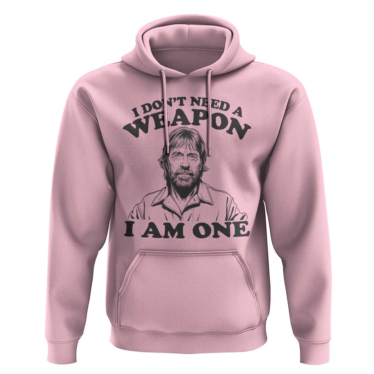 Funny Tough Guy Chuck Meme Hoodie I Dont Need a Weapon I Am One Retro Action Legend Parody