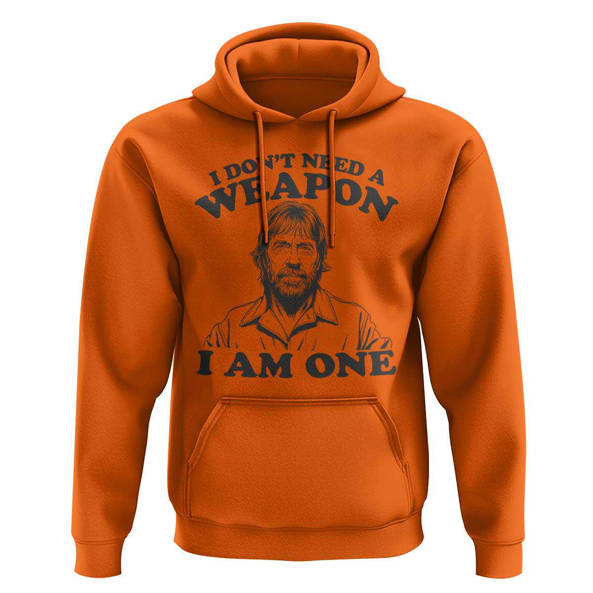 Funny Tough Guy Chuck Meme Hoodie I Dont Need a Weapon I Am One Retro Action Legend Parody